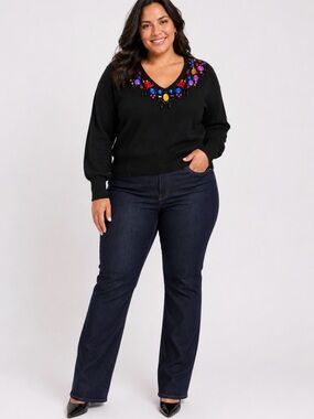 Spree Vintage embellished sweater (wool and rabbit hair) - size M